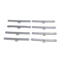 8 pcs/set Chrome Silver 4-3/4" Valve Cover Spreader Bars Hold Down Tabs Fits