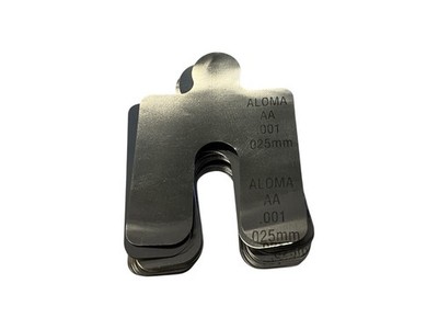 ALOMA AA-0.001 Pre-Cut Stainless Steel Slotted Shims .001  / 0.025mm Pack of 40