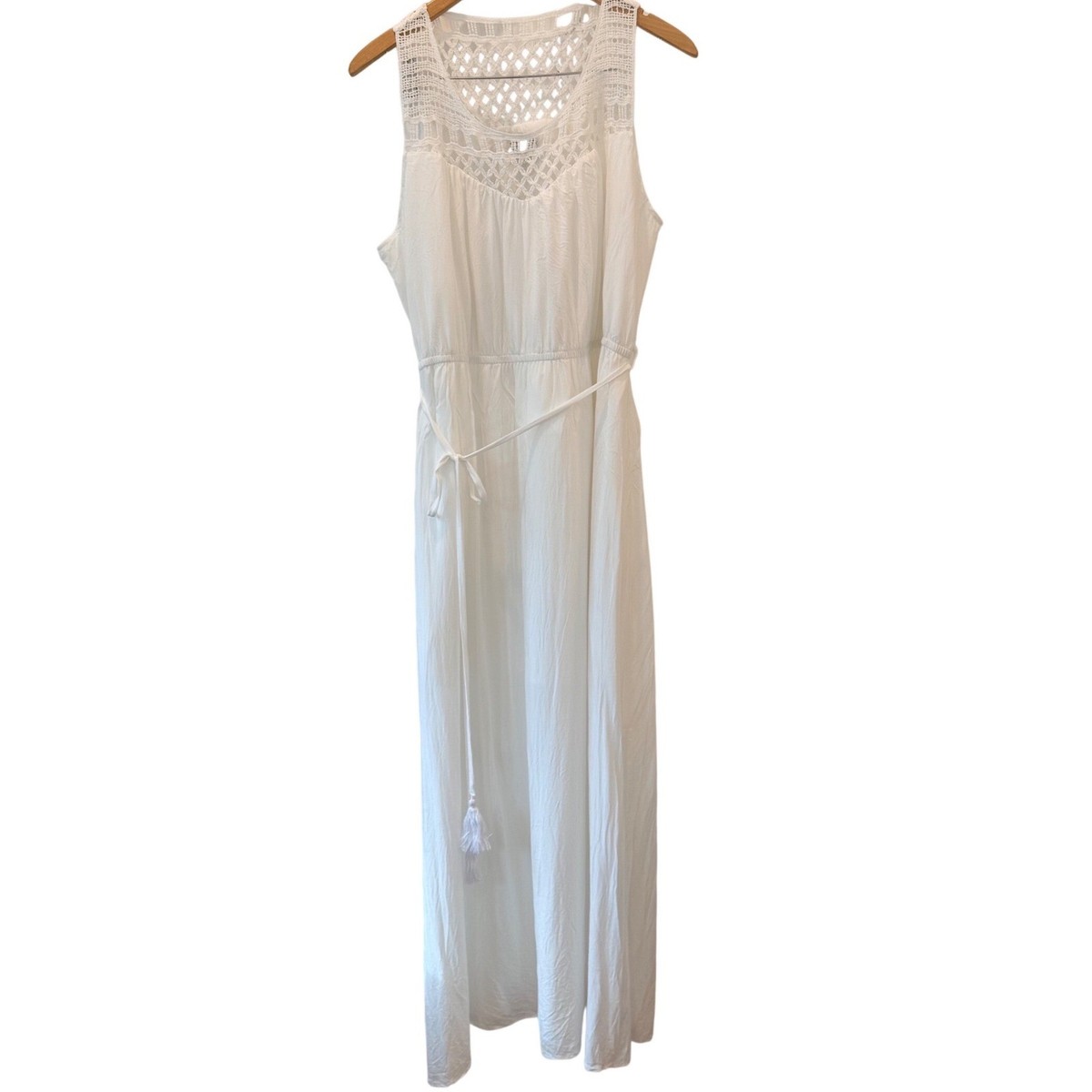 chinese dress ladies ECB Exclusive: Layla Lace Maxi Dress, White Large main image 1