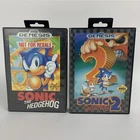 Sonic the Hedgehog 1 & 2 Sega Genesis Game Lot Complete Cib [Tested & Working]