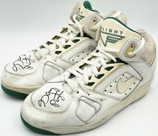 Zapatos Nike Supersonics Gary Payton Auto Firmados Blancos Usados en Juego Talla 13 Beckett