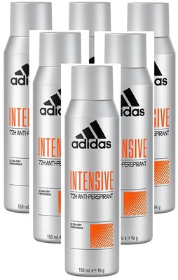6 x Adidas 72H Cool & Dry Antitranspirant Spray 150 ml - Intensiv