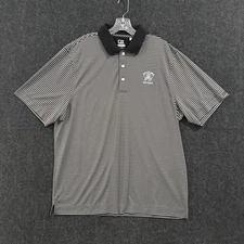 Cutter & Buck Polo Shirt Men's XL Black White Striped 2017 US Open Erin Hills