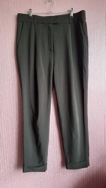Women COS Trousers Khaki Elastane 38 / M / 46