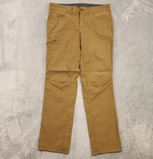 Eddie Bauer Pants Mens 34x32 Brown Rainier Nylon Stretch Hiking Zip Pocket