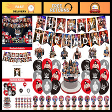 Wrestling Birthday Party Supplies - Happy Birthday Banner, Cake Topper, Balloons