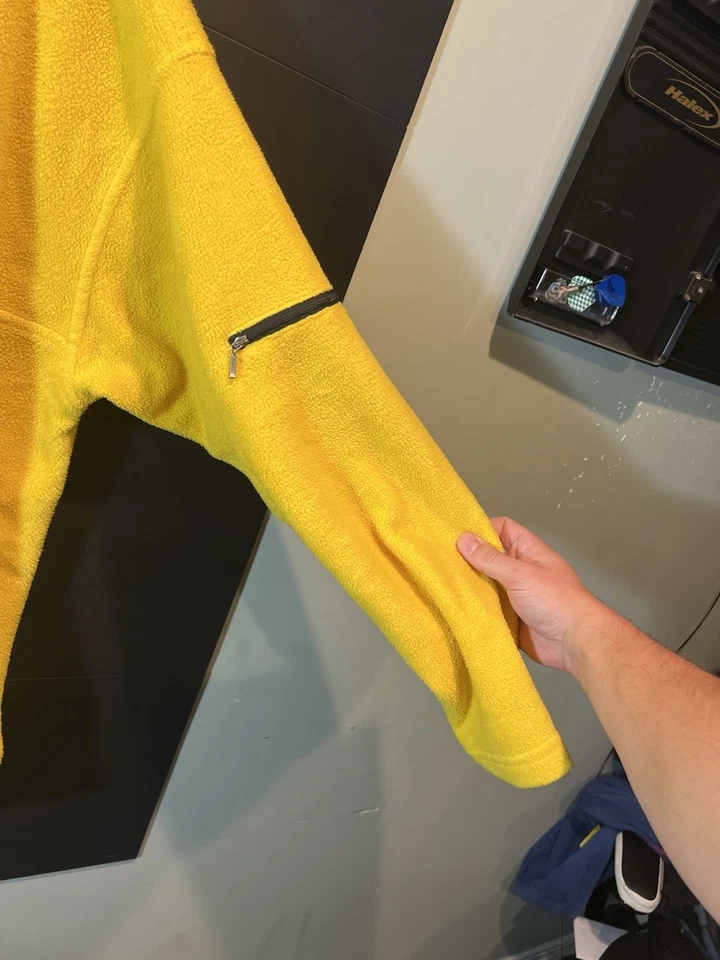 CHAQUETA POLAR AMARILLA DEPORTIVA VINTAGE AÑOS 90 EAST BAY CUARTO CREMALLERA TALLA L Foto 2 de 4