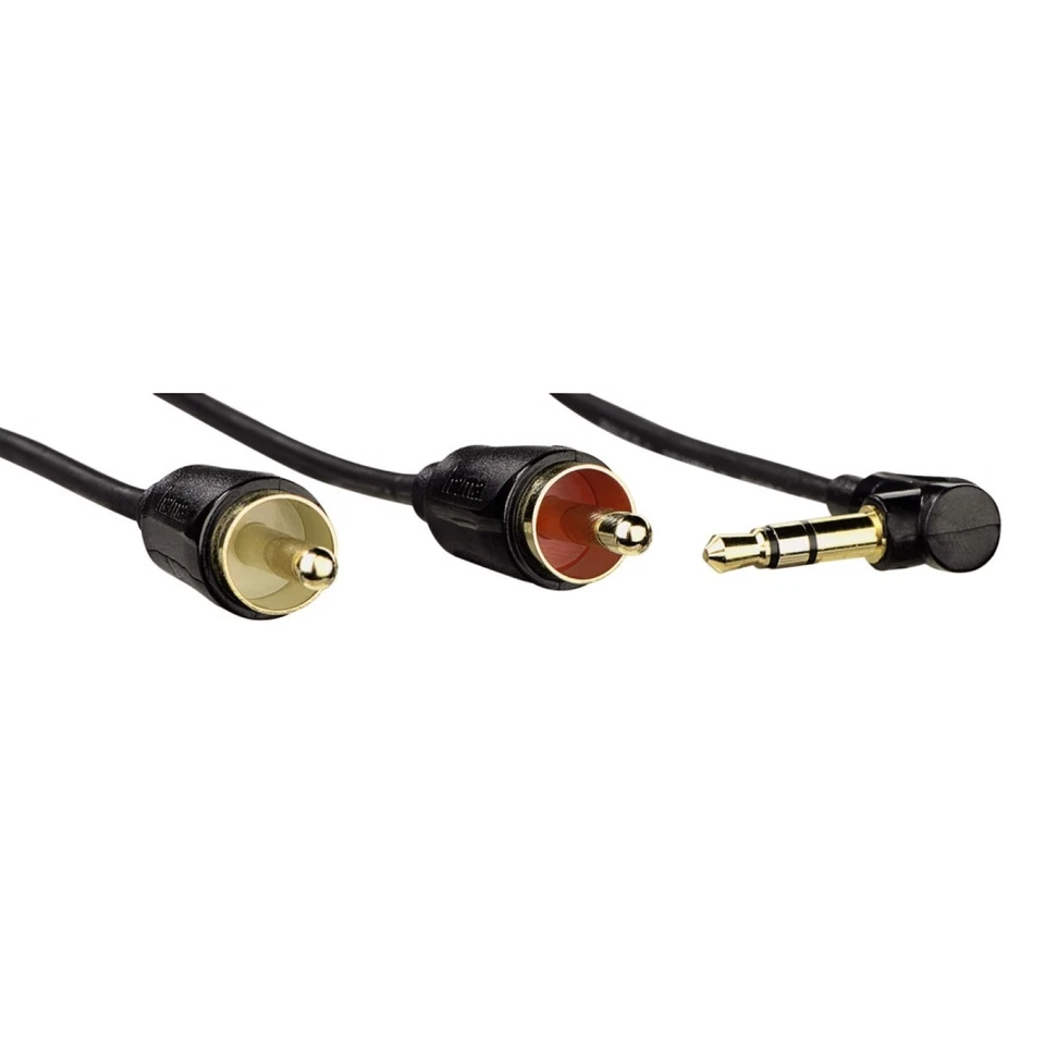 Hama Spiral AUX-Kabel 3,5mm Klinke auf RCA Cinch Adapter PC Notebook an TV HiFi - Bild 3 von 4