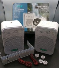 PYLE PDWR40W Outdoor Waterproof Speaker System Heavy Duty Voice Coil READ/PHOTOS