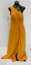 Azazie Women's Brooke A-Line One Shoulder Dress EH6 Butterscotch Size A10 NWT