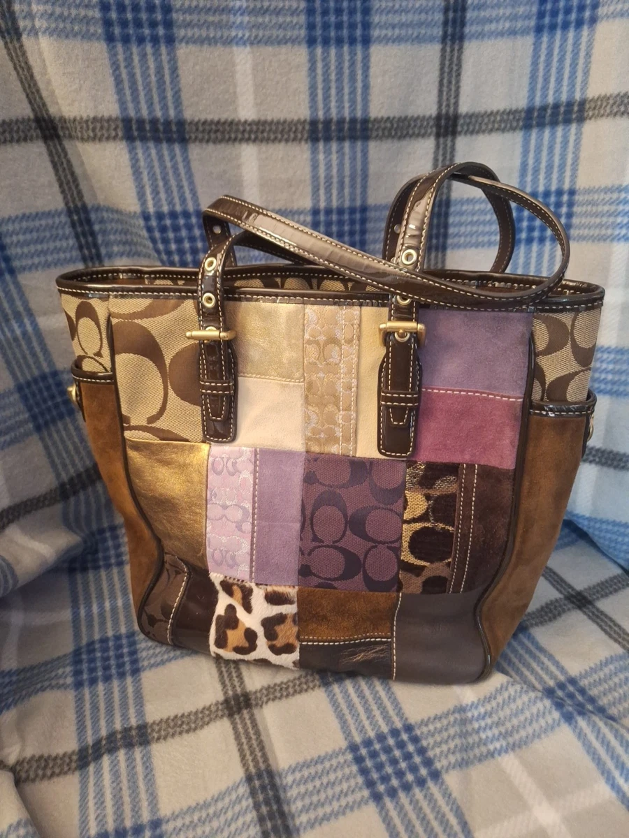 Coach Patchwork Leather Exterior Tote Bags & Handbags for Women