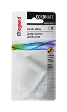 Wiremold C18 CordMate White Plastic Cord Cover Outside Elbow 2-3/4 Dia. in.