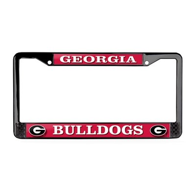 Georgia Bulldogs NCAA 3D Polyurethane Domed Black License Plate Frame Car-SUV