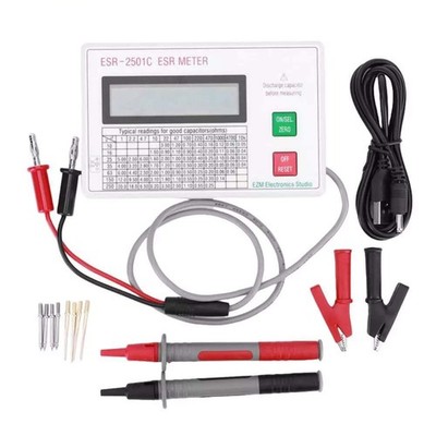 High Accuracy Smart Shutdown Handheld ESR DCR Capacitor Tester Accessories