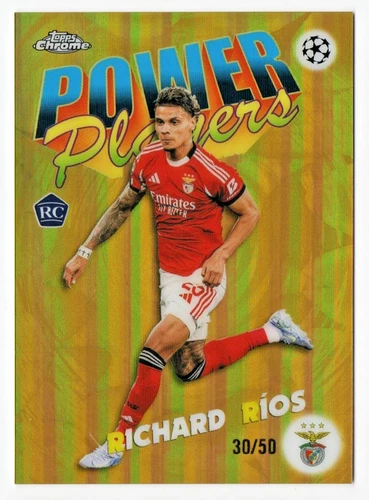 2025-26 Topps Chrome UEFA CC Richard Rios RC Power Players Gold Refractor /50