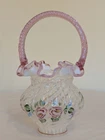 Fenton Glass Hand Painted Basket