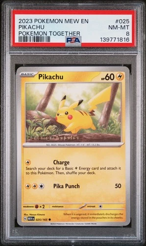 2023 POKEMON MEW EN-151 POKEMON TOGETHER  #025 PIKACHU PSA 8