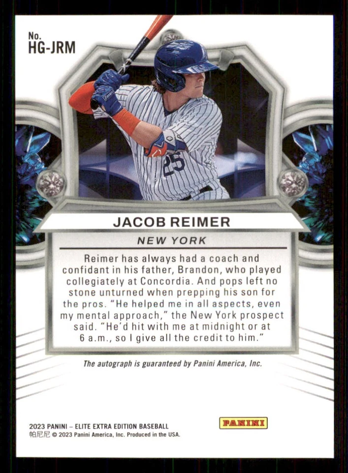 2023 Elite Extra Edition Hidden Gems AUTO #HGJRM Jacob Reimer - Image 2 of 2