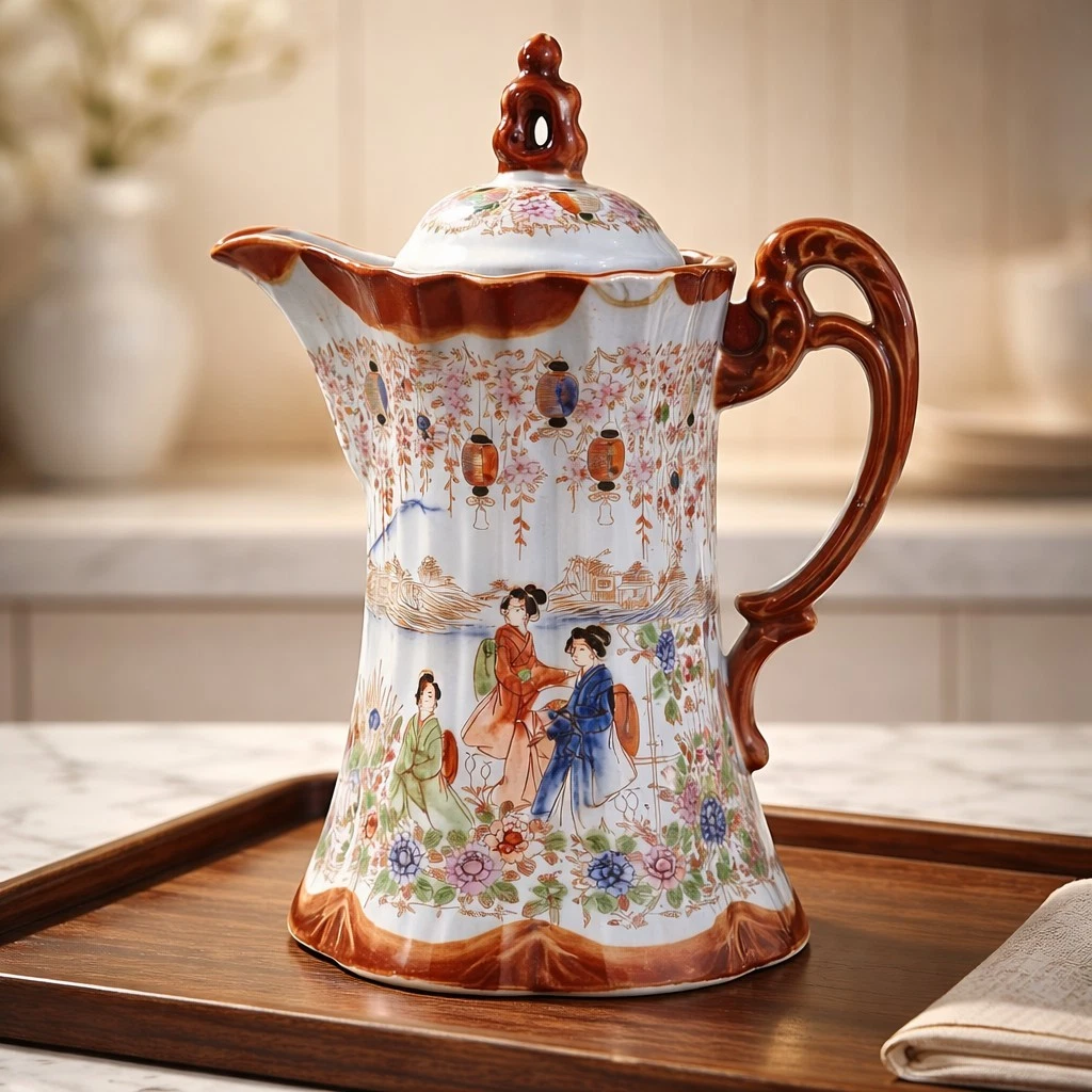Japanese Hand Painted Tea Pot In Collectible Japanese Teapots