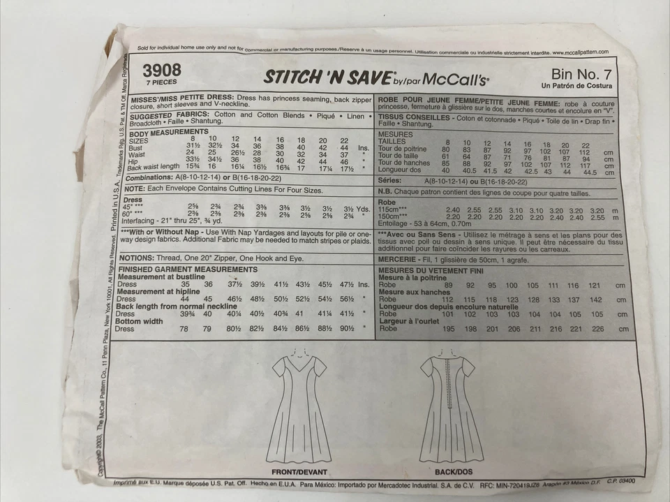 Patterns Lot Of 6 Mixed Types Sizes And Brands All Cut With Instructions C12h - Image 3 of 4