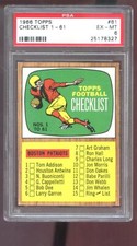 1966 Topps #61 Checklist 1 - 61 PSA 6 Graded Football Card NFL #1 - #61 Nos. To