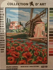 Printed needlepoint canvas 30x40  Cm Wind Mill Canvas Only Rto