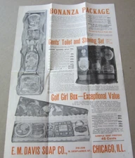 Old Vintage c.1910's - E.M. DAVIS SOAP Co. - Sales Consignment BROCHURE