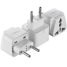 CepticsUniversal to European Italy, Greece, Germany Travel Plug Adapter Type C