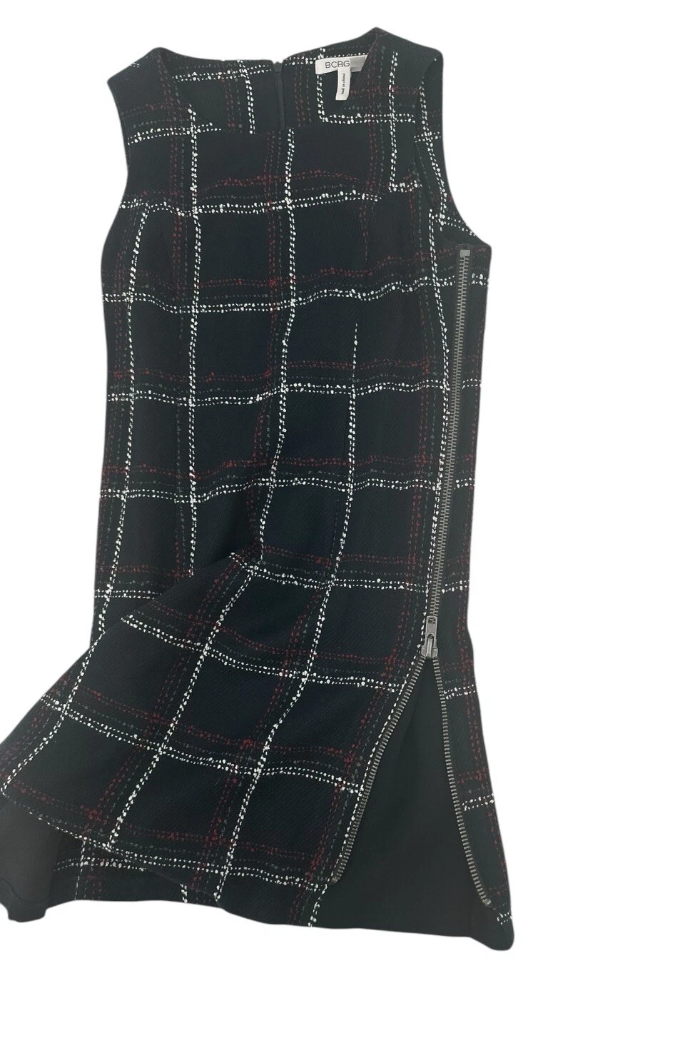 VALENTINO Abito tubino donna BCBG Generation a quadri taglia 2 nero tweed senza maniche