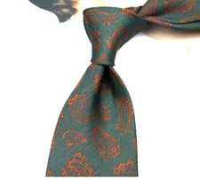 New Classic Paisley Brown Green JACQUARD WOVEN 100% Silk Men's Necktie Tie