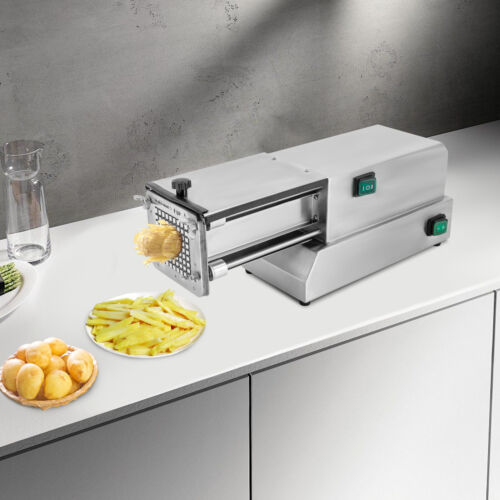 Electric Potato Slicer French Fries Cutter Stainless Steel 1/2" 3/8" Grid Blades