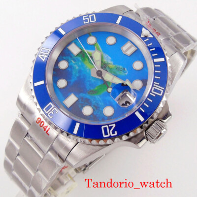 40mm Sterile Dial Automatic Men Watch Luminous NH35A Automatic Mens Watch Oyster