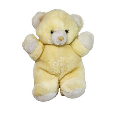 9" VINTAGE 1992 HAPPY HORSE YELLOW TEDDY BEAR STUFFED ANIMAL PLUSH TOY RATTLE
