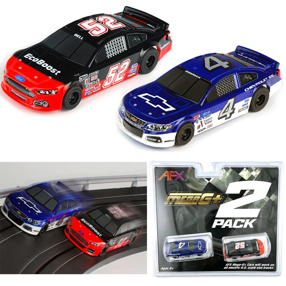 Ford vs Chevy AFX 22041 Mega G+ HO Slot Cars – 2 Pack Stocker  