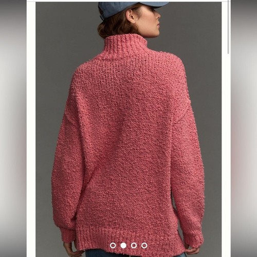 Anthropologie The Need-It Oversized Chunky Knit Mock Neck Sweater Size Large - Picture 4 of 15