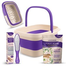 Fivona Foot Care Kit 3 in 1 - Foot Soak Blend, Collapsible Basin  Foot File