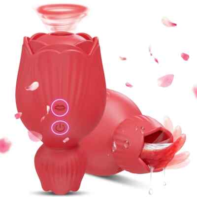 Rose Vibrator 2 IN 1 Tongue Clit Licking Vibrator G-Spot Sucking Oral Massager | eBay UK Rose Vibrator 2 IN 1 Tongue Clit Licking Vibrator G-Spot Sucking Oral Massager | eBay UK