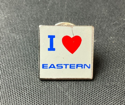 Vintage Eastern Airlines ''I Heart Eastern'' Square Half Inch Lapel Pin