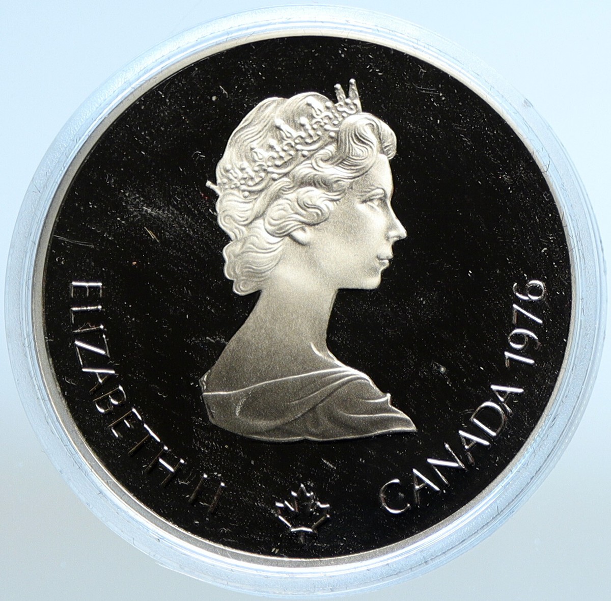 1976 CANADA Elizabeth II Olympics Montreal FENCING Proof Silver $5