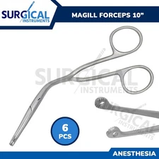 6 Pcs Magill Forceps 10" EMT Anesthesia Surgical Instruments German Grade