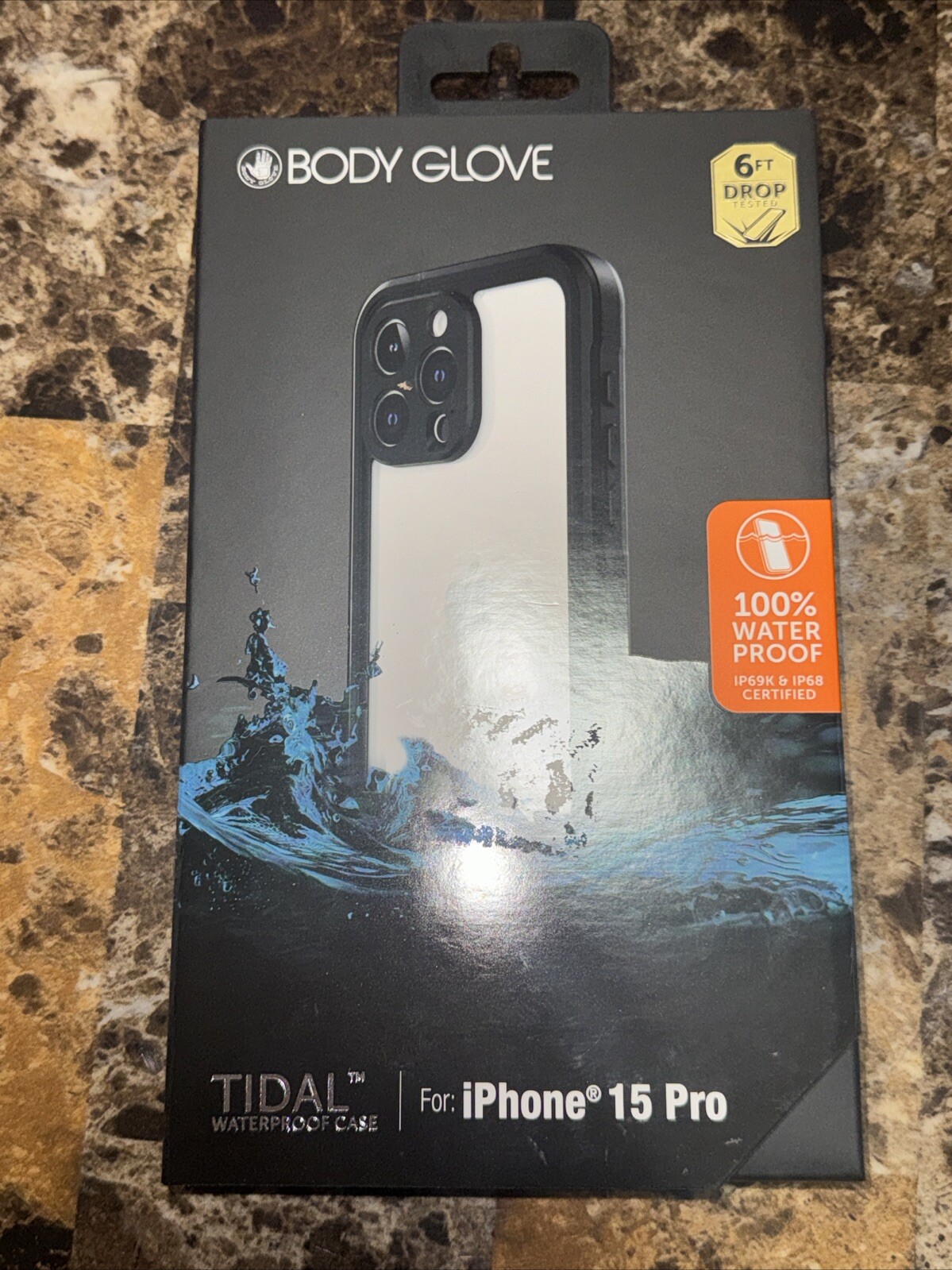 Body Glove Tidal Waterproof Case For iPhone 15 Pro-Black / Clear New Sealed