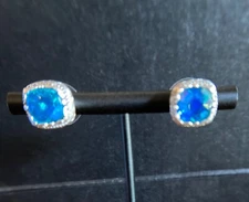 Sarda, Bali Handmade,925, Caribbean Quartz, Stud Earrings