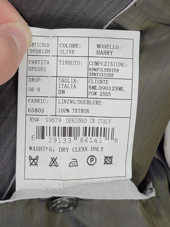 Caravelli Italia Traje Deportivo Abrigo Blazer Hombre 38 Marrón Rayas Dos Botones Italia Foto 4 de 4