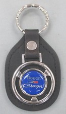 Vintage Blue Dodge Charger 2344 Steering Wheel Leather Key Ring 1972 1973 1974