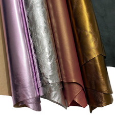 Leder Lederhaut metallic Lederstück ital. Ec...
