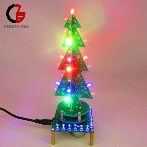 Rotating Colorful Music Christmas Tree LED Water Lamp Light Electronic DIY Kit - Picture 22 of 23