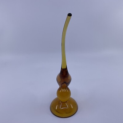 Viking Long Tail Bird Glass Figurine Amber 8 7/8” | eBay
