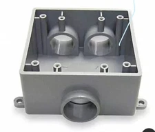 Cantex 5133402 Weatherproof Electrical Box, 35.3 Cu In, Fscc Box Type, 2 Gangs,