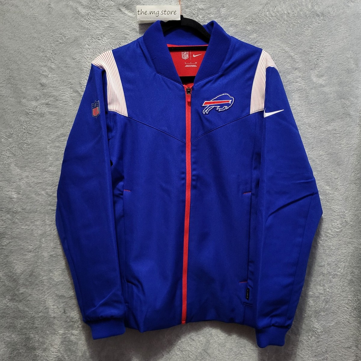 Osugiナイキベースボールブルゾン Buffalo Bills Nike Royal Sideline On-Field Coaches Bomber Full-Zip