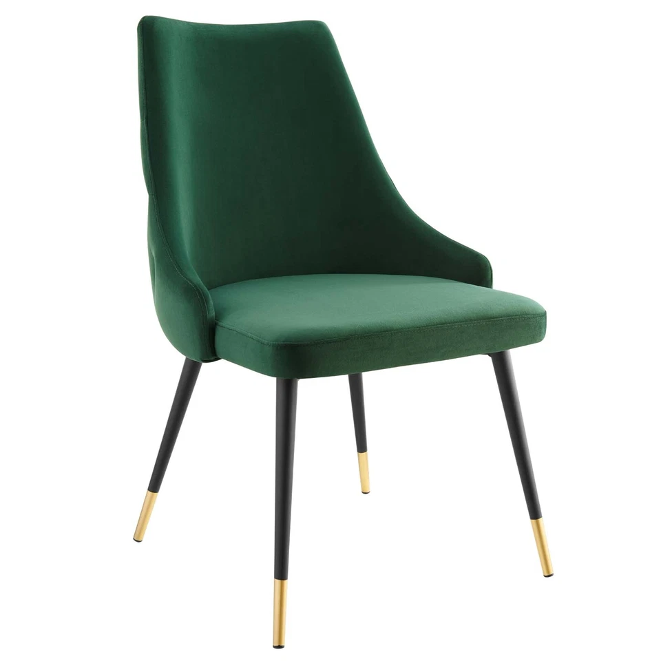 Adorn Velvet Dining Side Chair Tufted Performance Green - Image 3 of 4